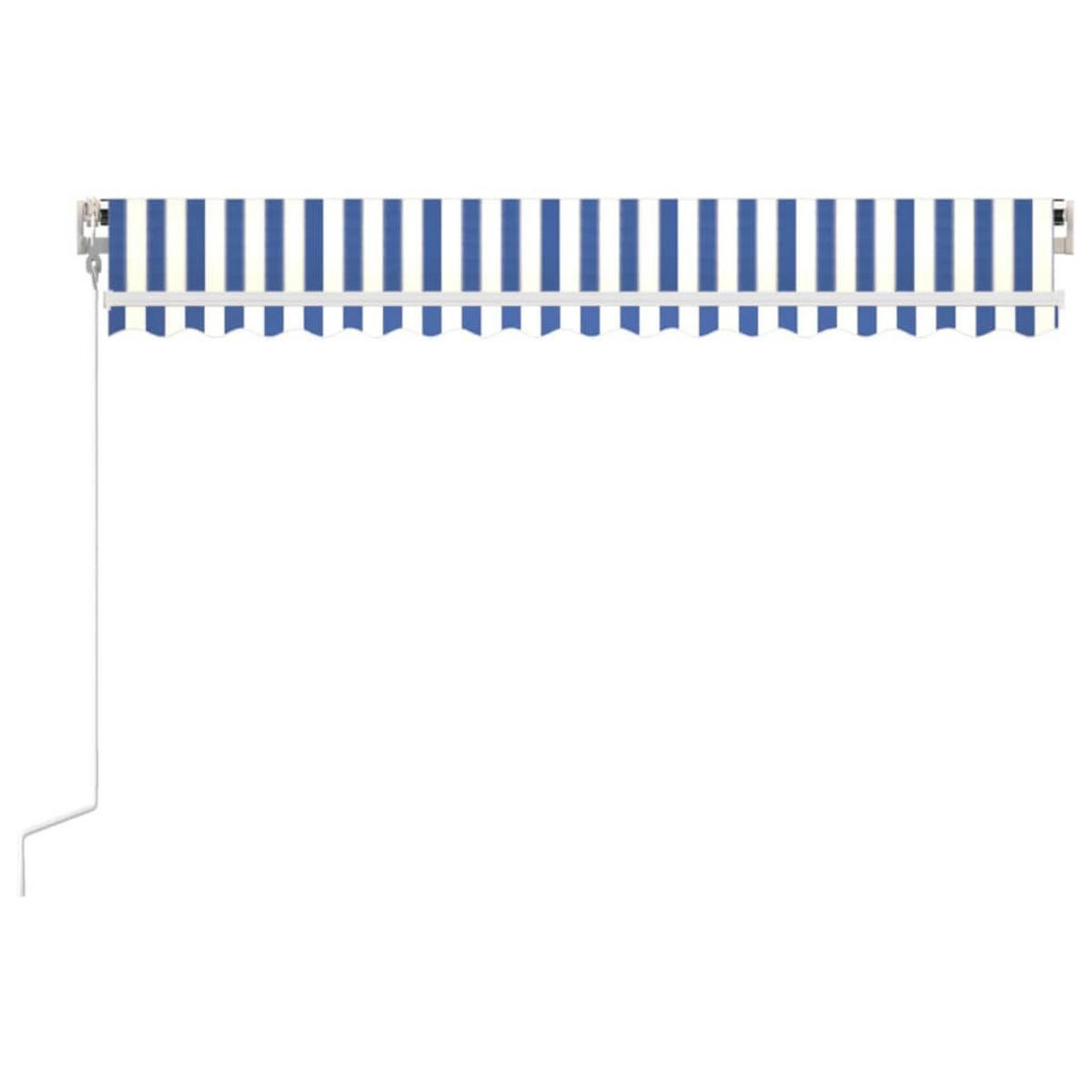 MARKISE Automatisch Einziehbar 450x350 cm Blau und Weiß - Blau, Metall (450/350/450cm) - furnicato