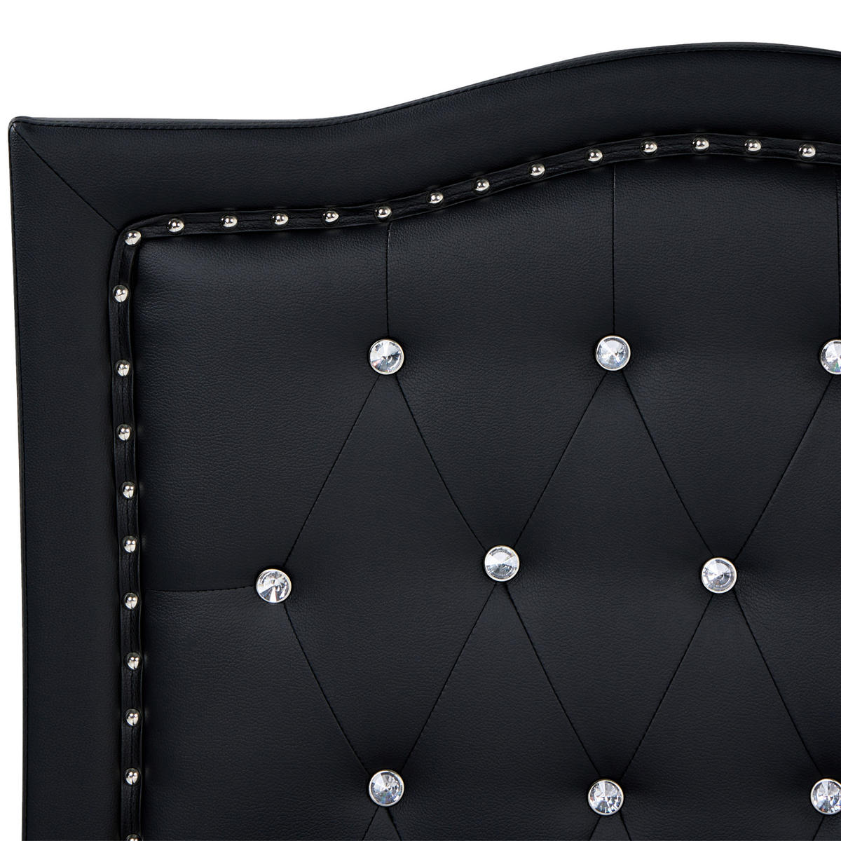BETT 160/200cm Schwarz Metz - Schwarz, Kunststoff/Textil (160/200cm) - Beliani