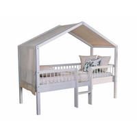 HAUSBETT HALBHOCH 90x200 Keeley Buche Weiß Leiter Himmel - Weiß, Holz (90/200cm) - 58aufmkessel
