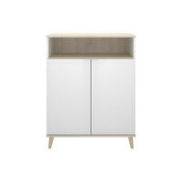 BUFFETSCHRANK - 79.6 cm x 40 cm - holz - naturfarben hell, weiß Wajdi - Weiß, Holz (79/102/40cm) - Vente-Unique