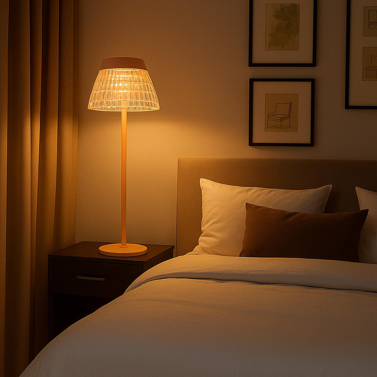 LED TISCHLEUCHTE Touchdimmer Orange klar - Orange, Metall (13.5/13.5/38cm) - Globo Lighting