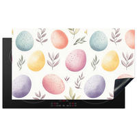 HERDABDECKPLATTE Eier - Bunt - Muster Induktionsschutz 91.2x52 cm - Weiß, Kunststoff (91.2/52/0.2cm) - MuchoWow