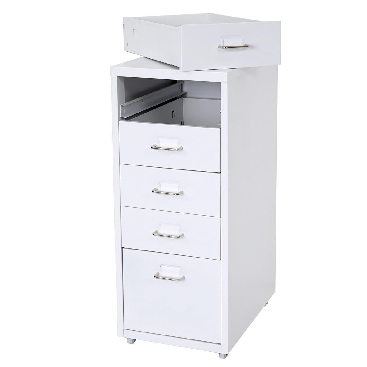 ROLLCONTAINER Weiß - Weiß, Metall (28/69/41cm) - MCW