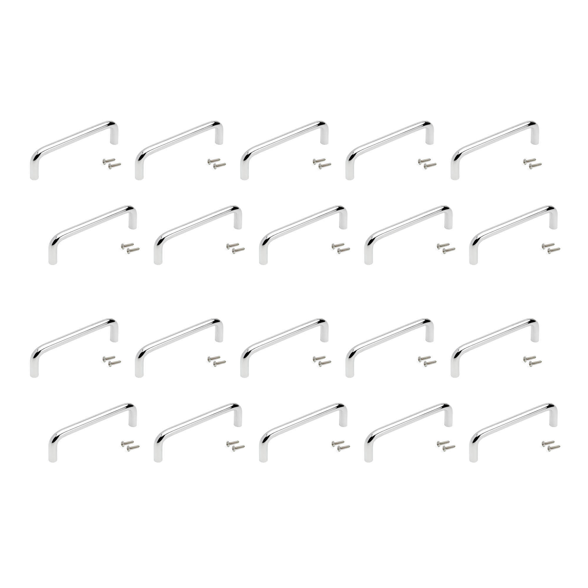 MÖBELGRIFFE Coimbra, L104mm, 96mm Achsenabstand, Stahl, Verchromt 20er-set - Chromfarben, Metall (0.8/4/10.4cm) - EMUCA
