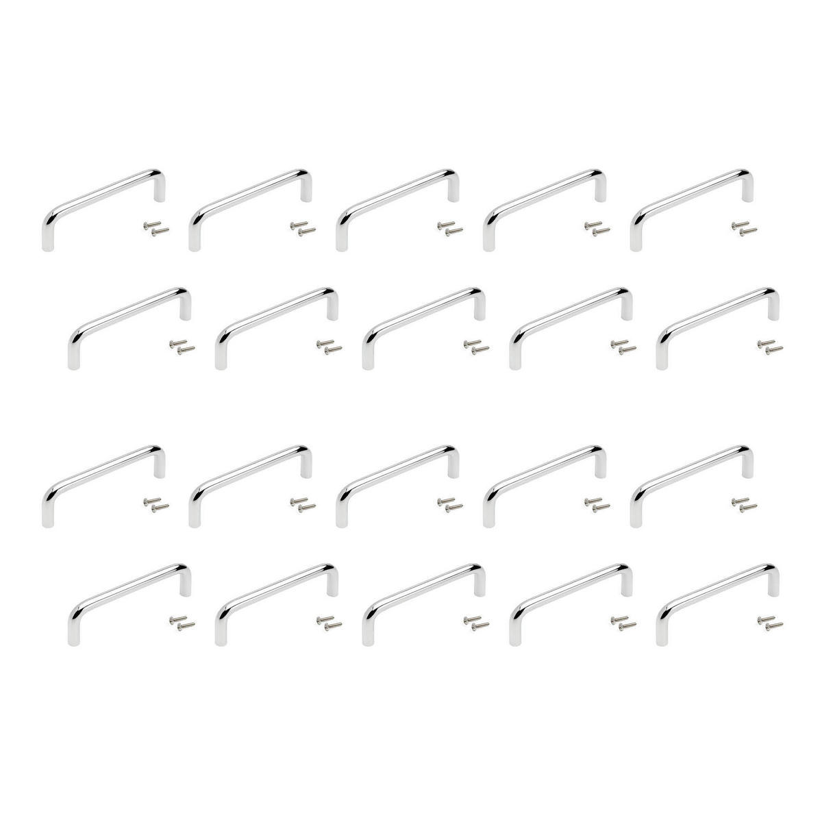 MÖBELGRIFFE Coimbra, L104mm, 96mm Achsenabstand, Stahl, Verchromt 20er-set - Chromfarben, Metall (14/5/25cm) - EMUCA