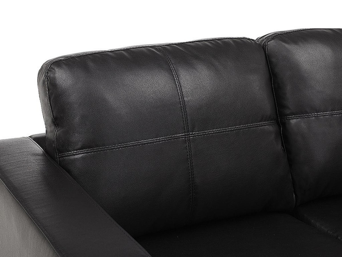 SOFA - 2 Personen - kunstleder - schwarz Ackley - Schwarz, Leder/Textil (140/77/75cm) - Vente-Unique