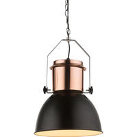 HÄNGELEUCHTE Kupfer Schwarz - Schwarz, Metall (27/27/120cm) - Globo Lighting