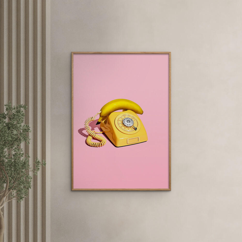 POSTER Supermercat - Banana phone - Pink, Papier (70/100/0.1cm) - Poster&Frame