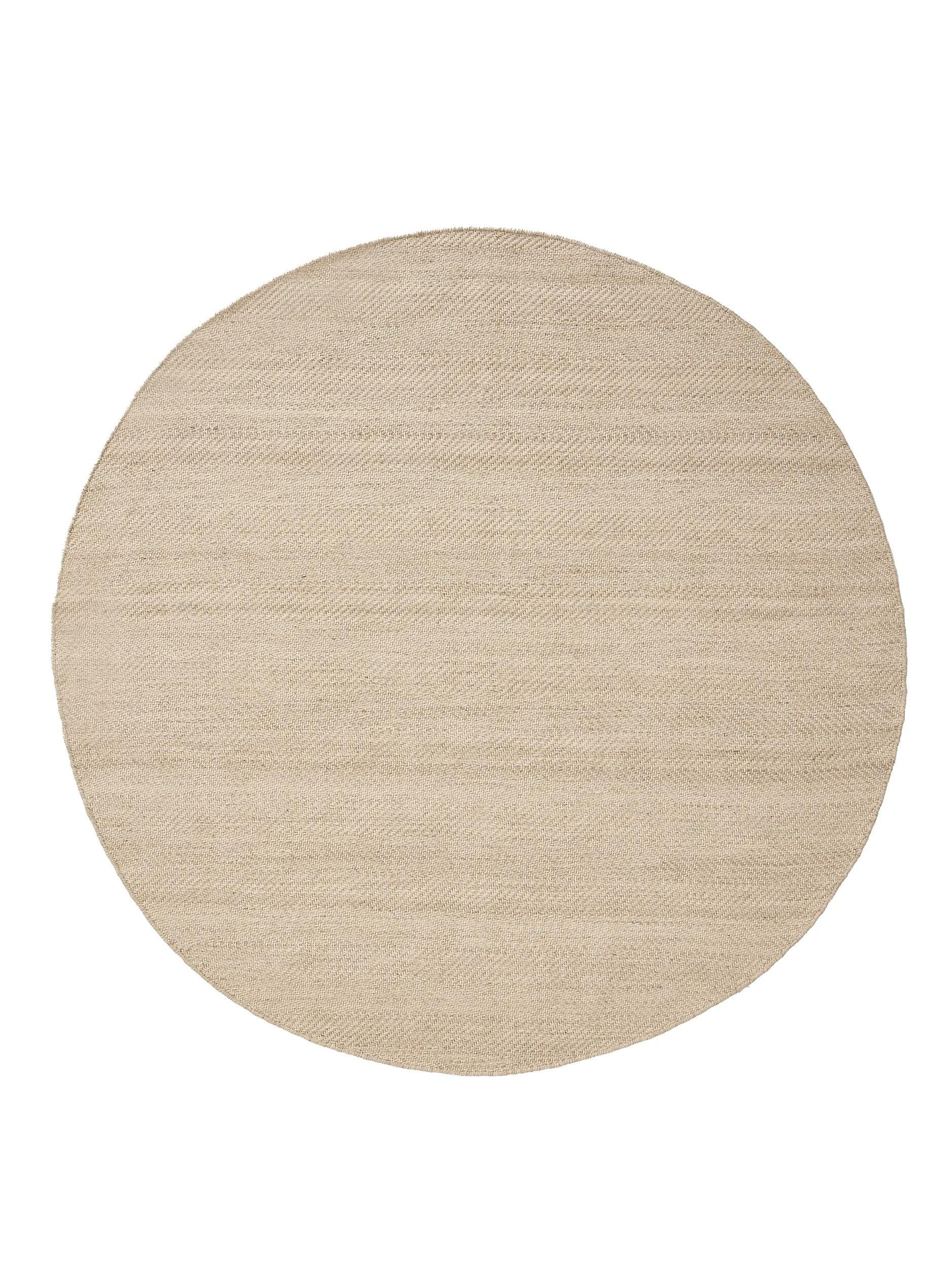 WOLLTEPPICH Lars Beige ø 250 cm rund - Beige, Naturmaterialien/Kunststoff (250/250cm) - benuta