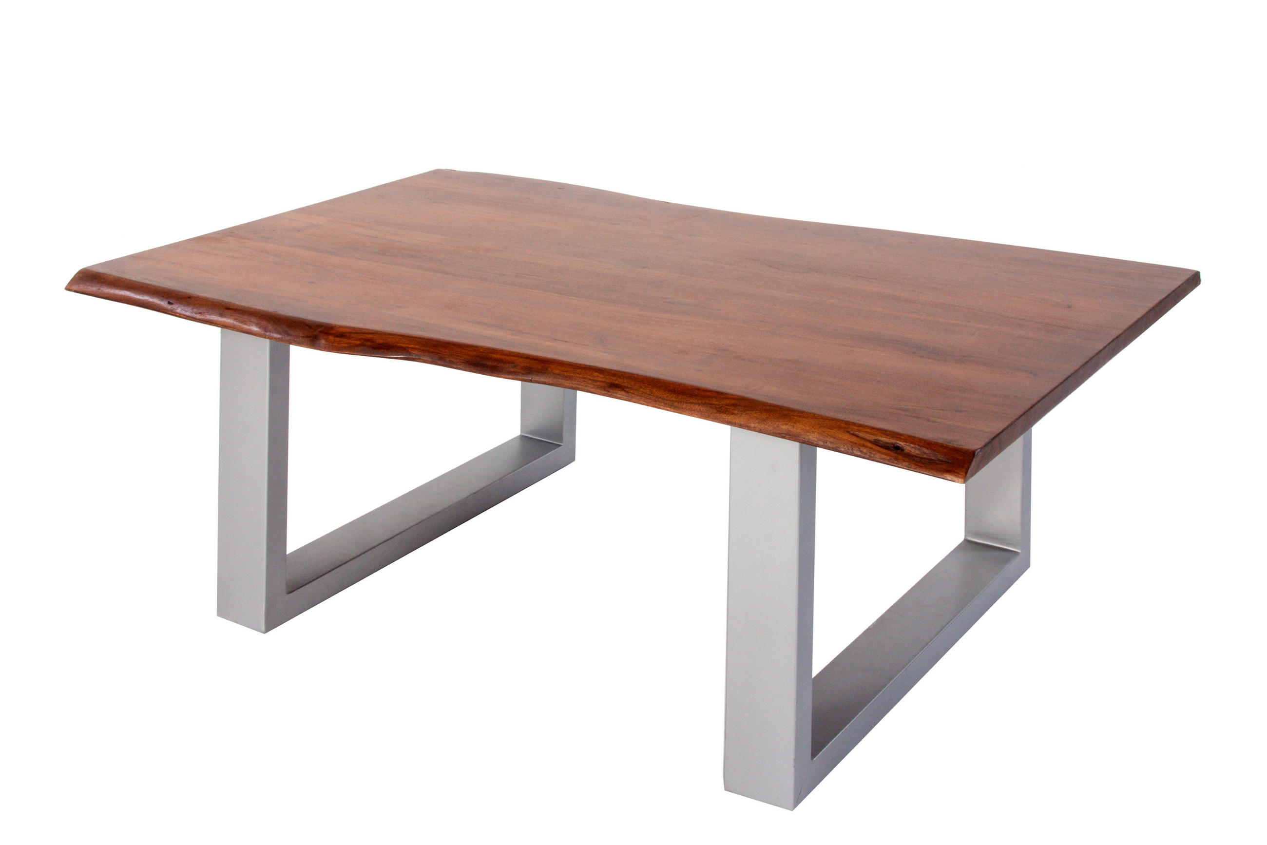 COUCHTISCH INSA - Silberfarben/Braun, Holz/Metall (70/100/43cm) - SAM