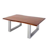 COUCHTISCH INSA - Silberfarben/Braun, Holz/Metall (75/110/43cm) - SAM