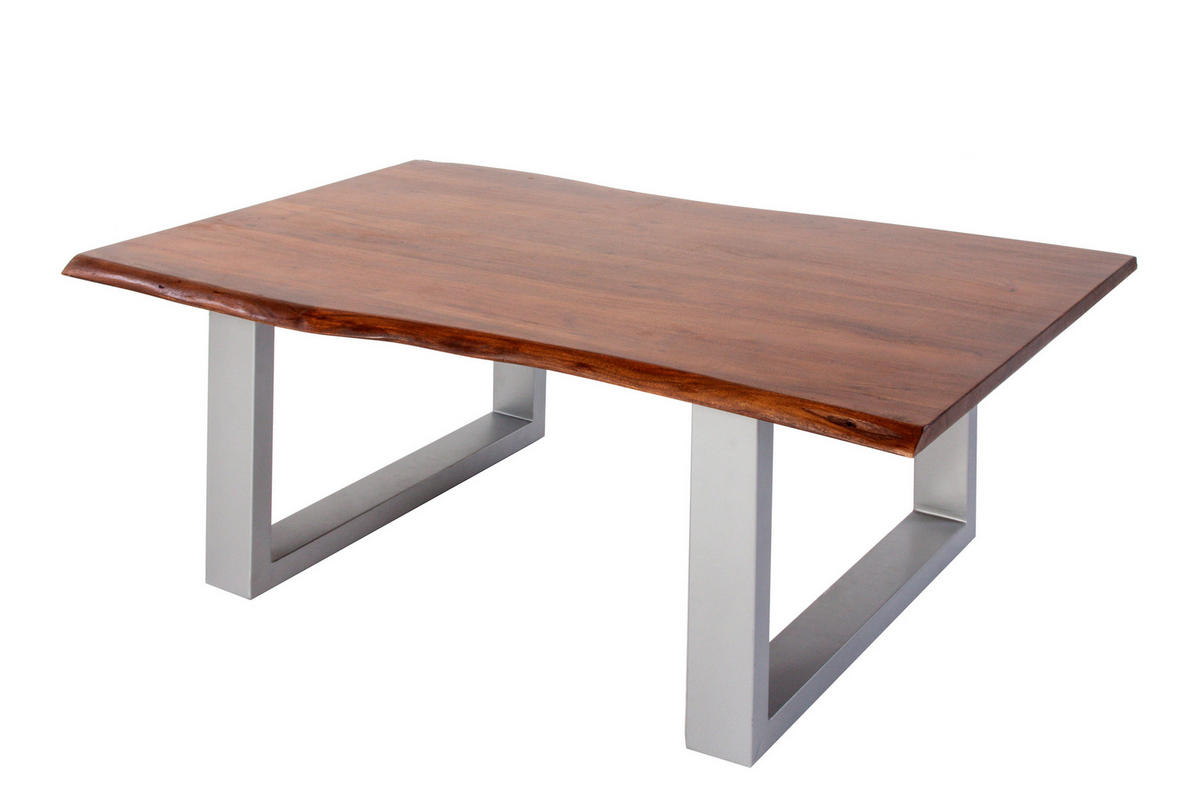 COUCHTISCH INSA - Silberfarben/Braun, Holz/Metall (75/110/43cm) - SAM