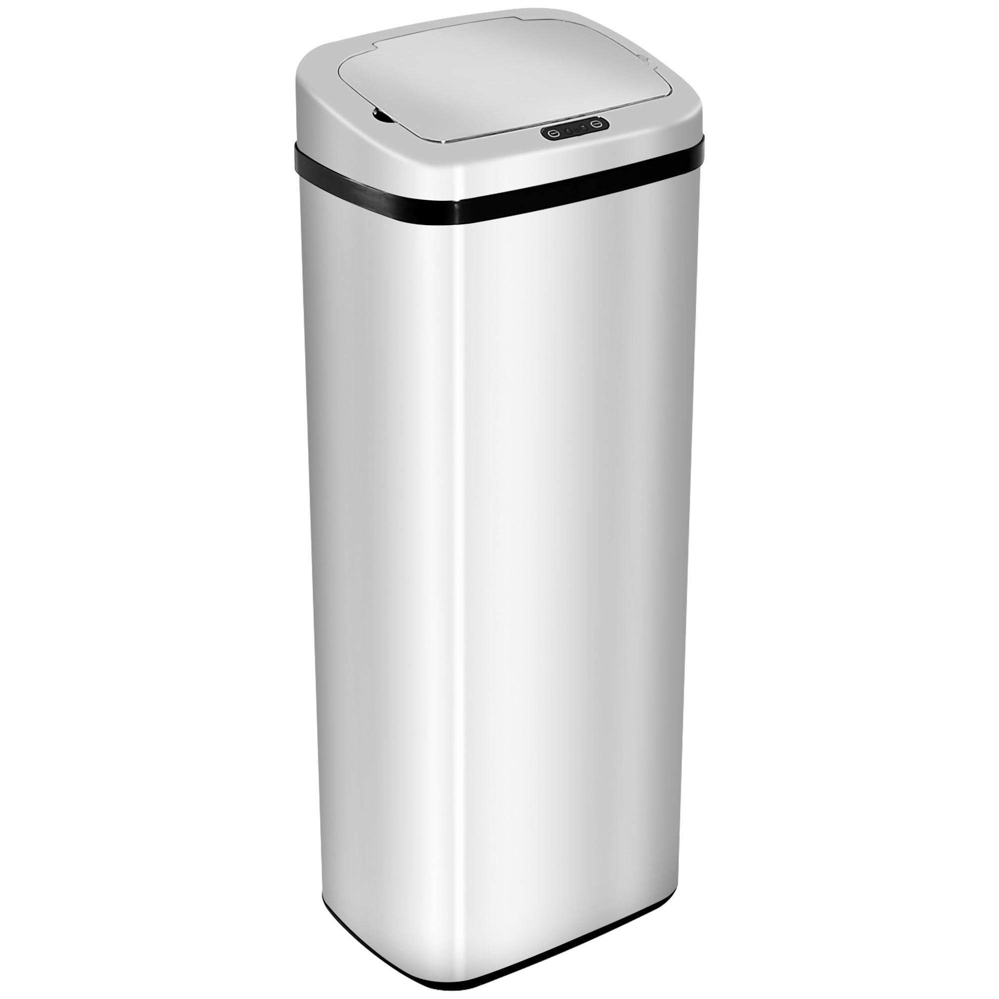 HOMCOM AUTOMATICKÝ KOŠ na odpadky s čidlem do kuchyně z nerezové oceli, čtvercový, 50 l