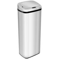 AUTOMATIK Mülleimer Abfalleimer mit Sensor Küche Edelstahl viereckig 50L - Silberfarben, Metall (25/84/33cm) - HOMCOM