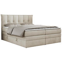 BOXSPRINGBETT PREMIUM 10 KING 120/200 Beige Velvet - H3 - Beige, Holz/Textil (120/200cm) - MKS