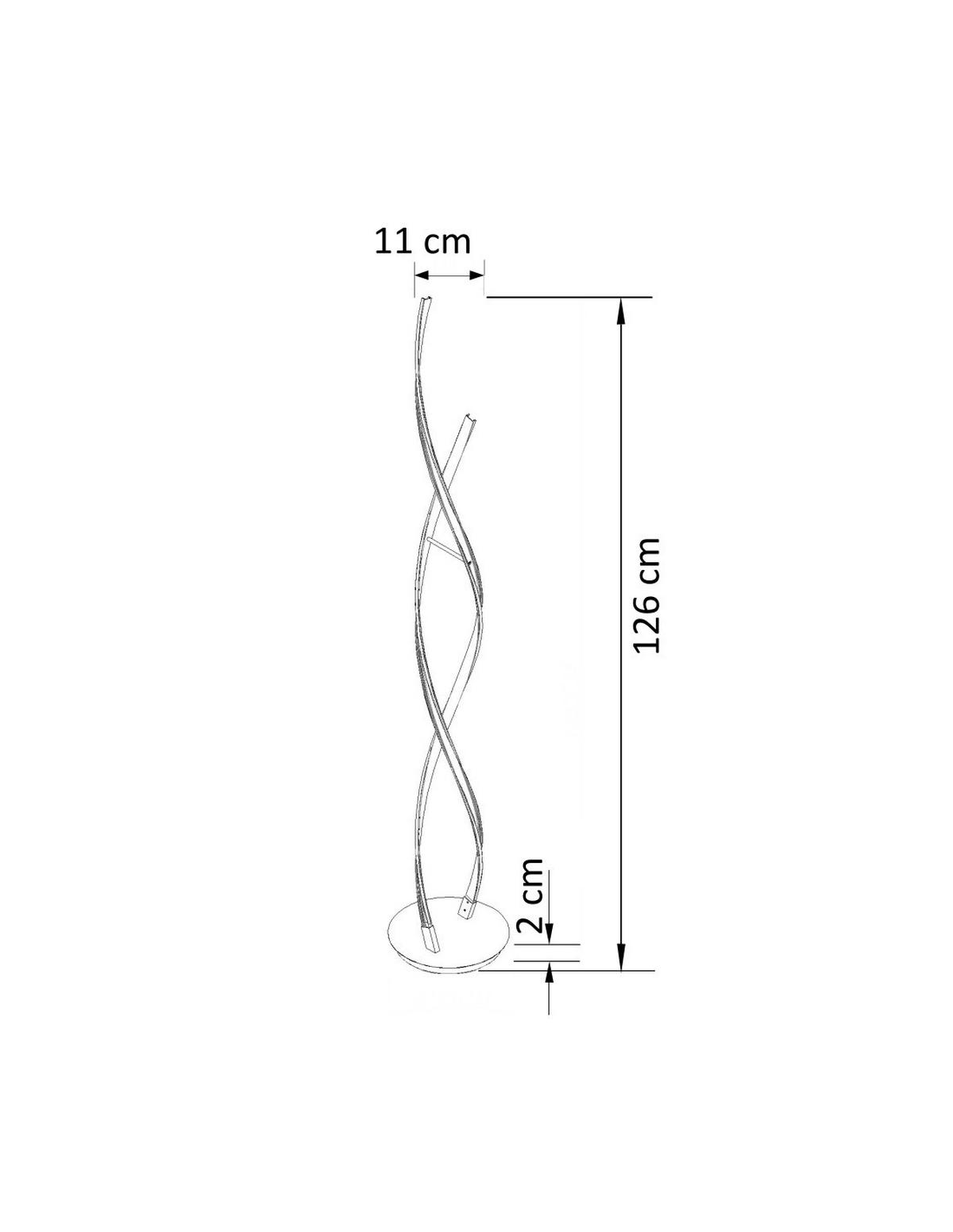 STEHLEUCHTE Cascada, Silber/Chrom, 126cm - Chromfarben, Metall (126/22/126cm) - KOSILUM