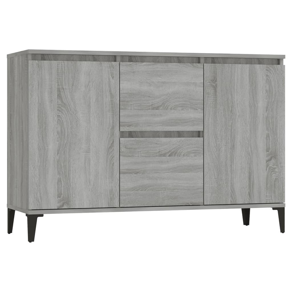 SIDEBOARD mit 2 Fächern, 2 Türen 102/35/70 cm aus Holzwerkstoff Grau Sonoma - Silbereichenfarben, Holz (102/70/35cm) - vidaXL