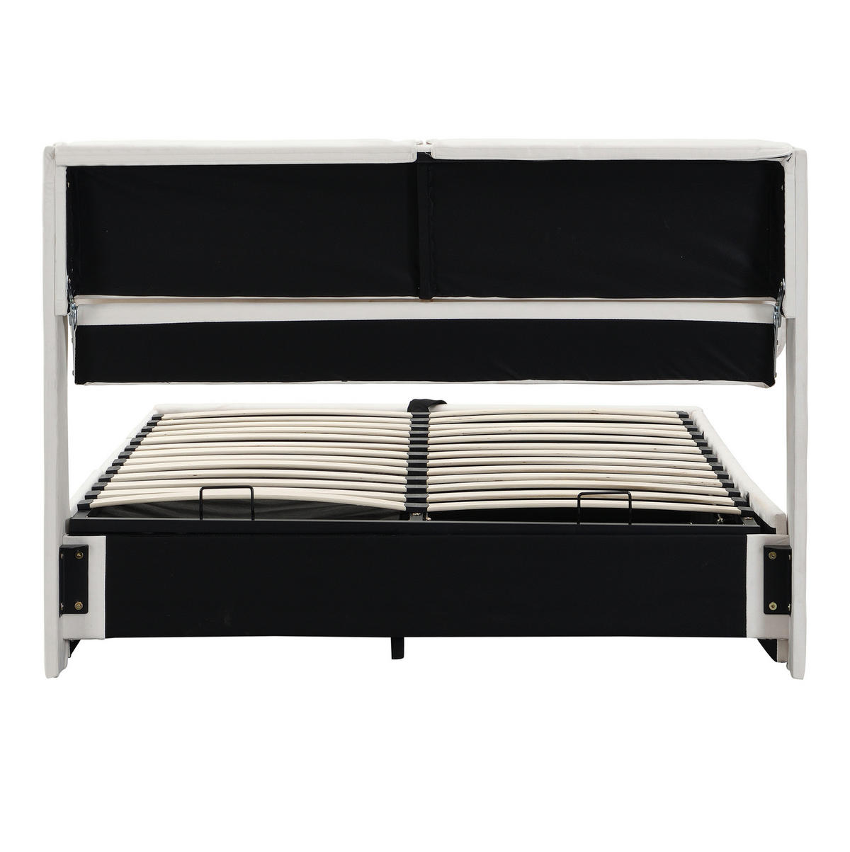 POLSTERBETT 140/200 cm beige aus Samt mit Bettkasten und 3 Schubladen - Beige, Holzwerkstoff (140/200cm) - OKWISH