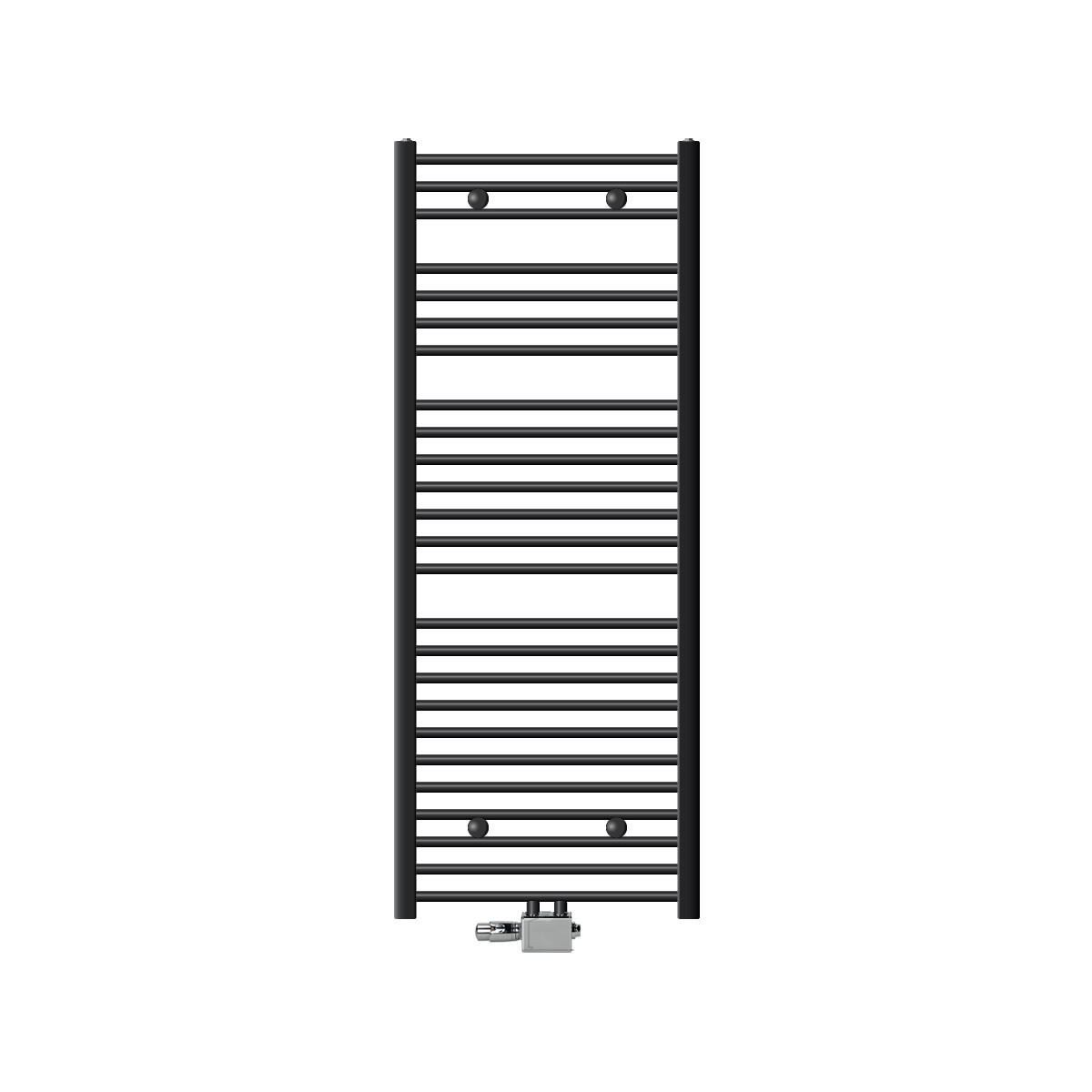 BADHEIZKÖRPER Sahara 600x1500 mm Anthrazit gerade mit Ventil Universal - Anthrazit, Metall (60/150/3cm) - LuxeBath