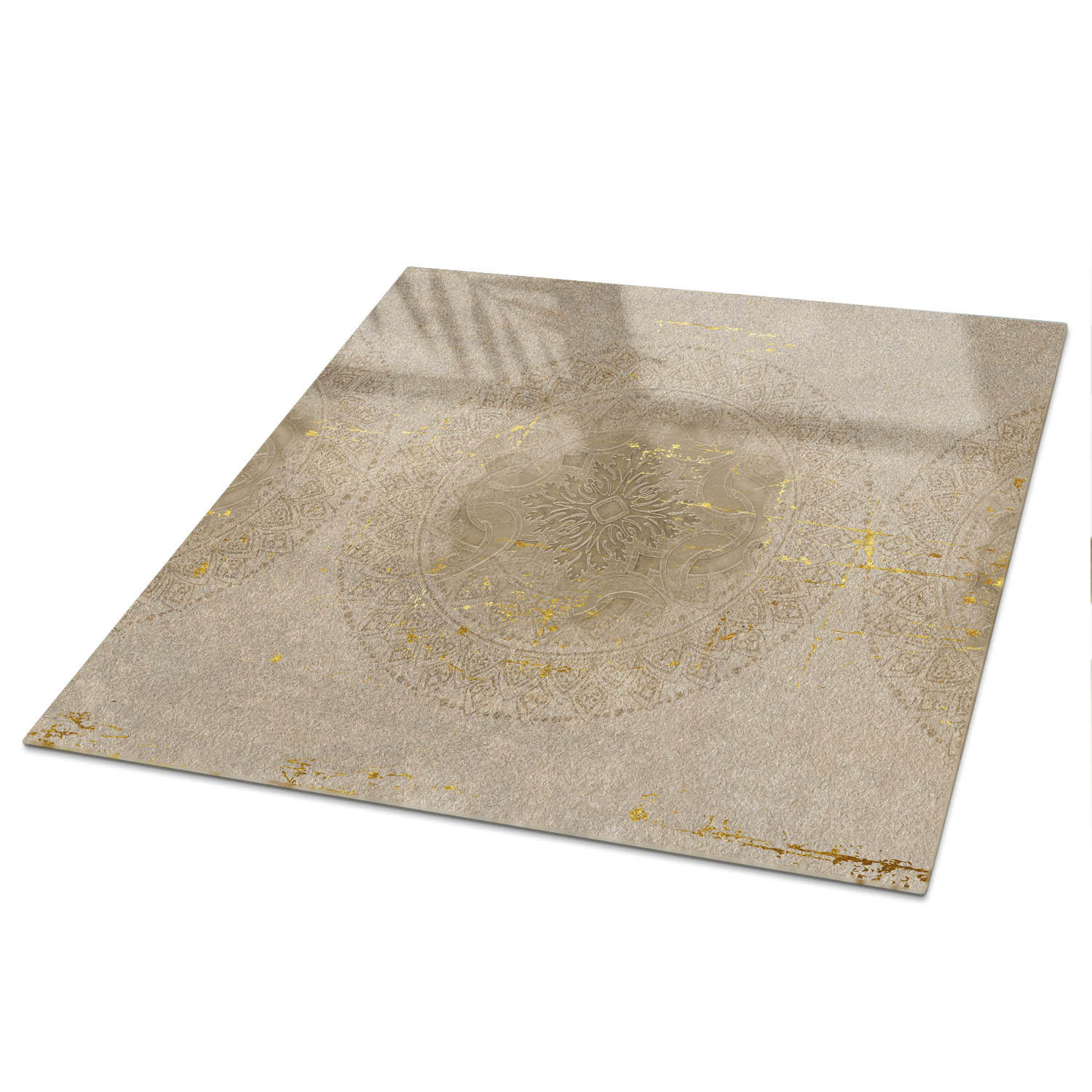 TISCHPLATTE 50x50 cm – Mandala-Ornamente - Braun, Glas (50/50/0.4cm) - Wallfluent