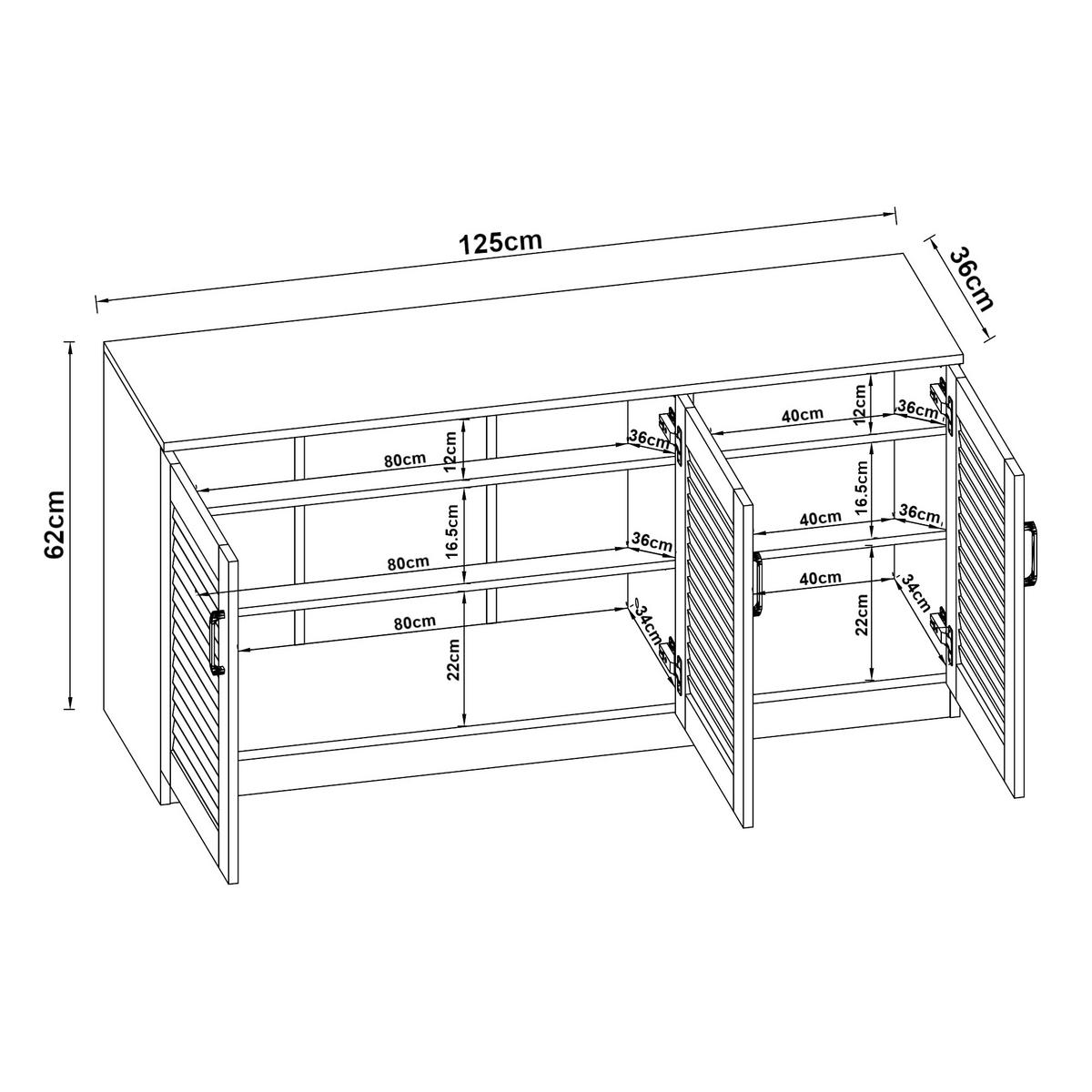 SCHUHSCHRANK Løten - Wengefarben, Holzwerkstoff (125/62/36cm) - [en.casa]