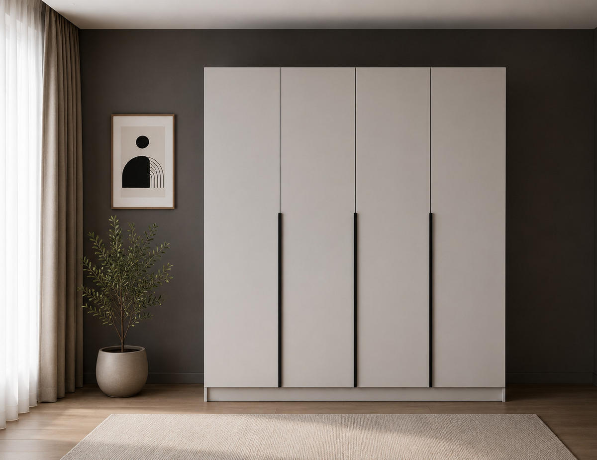 DREHTÜRENSCHRANK Riva 200 cm Kaschmir - Kaschmir, Holzwerkstoff (200/245/42cm) - BM-Möbel