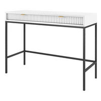 SCHMINKTISCH Kioto in Weiß mit Metallbeinen - Goldfarben/Schwarz, Holzwerkstoff/Metall (50/104/77cm) - Ravio
