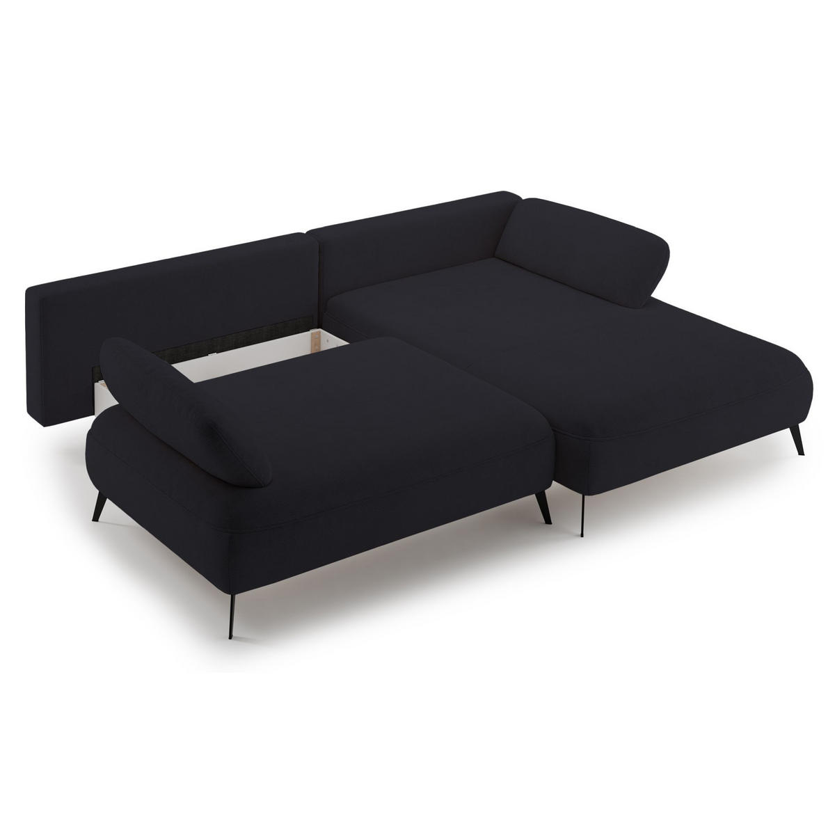 ECKSOFA Avolla Anthrazit rechts - Schwarz, Textil/Metall (186/284cm) - Selsey