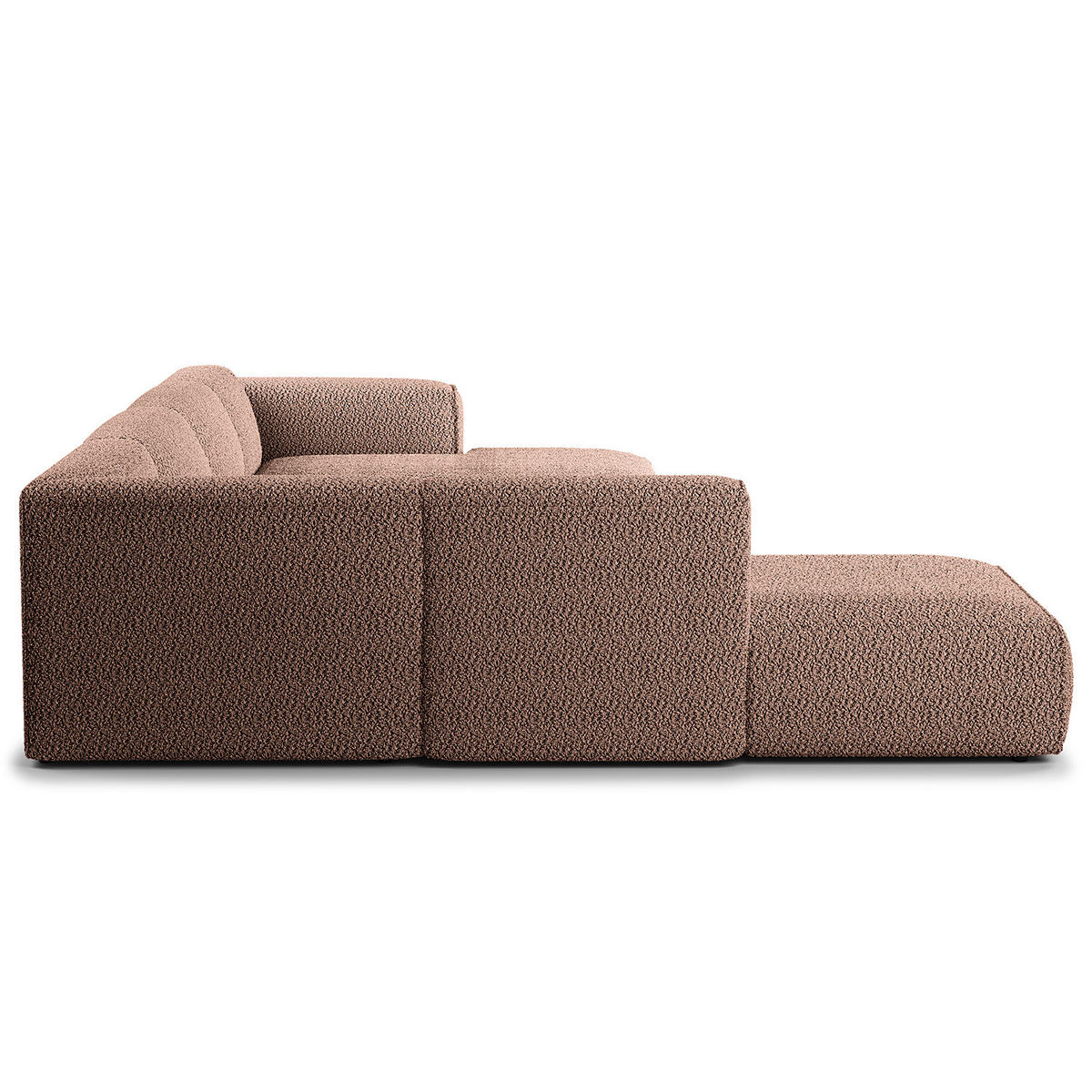 WOHNLANDSCHAFT mit Longchair - Mauve/Schwarz, Kunststoff/Textil (325/71/235cm) - home24