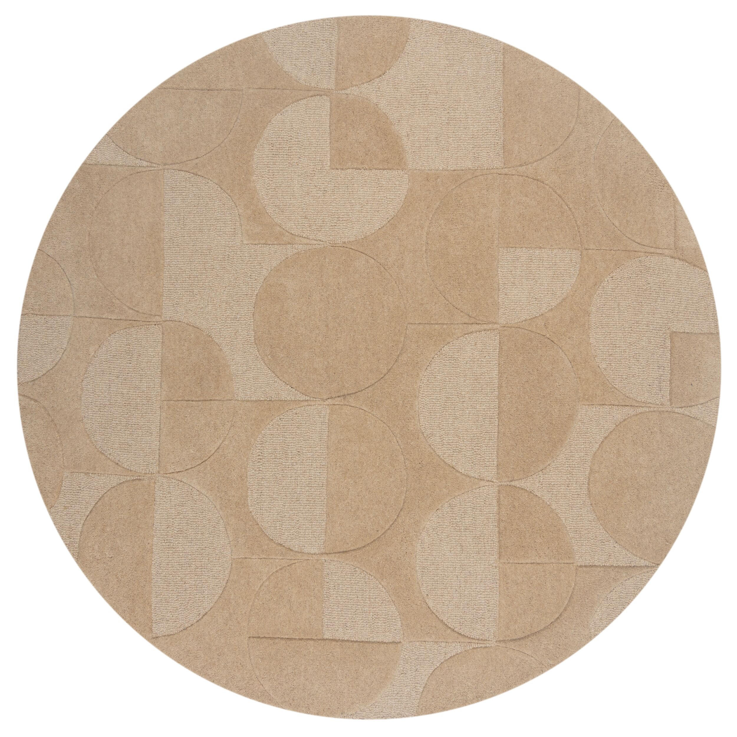 WOLLTEPPICH Geometrisches-Design, naturfarben DEBEN NOAH, Braun 160x160 cm - Braun, Textil (160/160cm) - KADIMA DESIGN