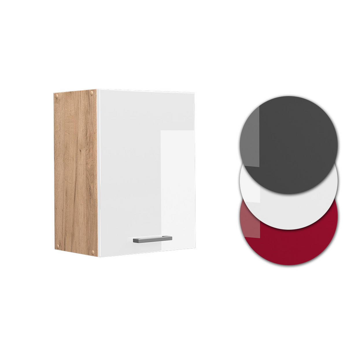 HÄNGESCHRANK R-Line Weiß Hochglanz 45 cm - Honigeiche/Weiß Hochglanz, Holzwerkstoff (45/60/31cm) - Vicco