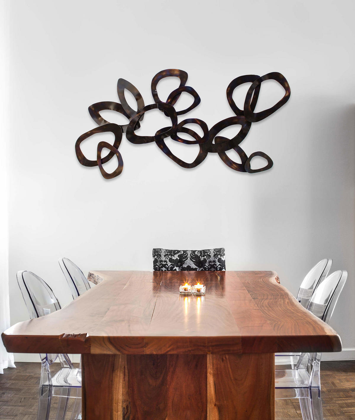 WANDDEKO Braun 120/60 cm - Braun, Metall (3/60/6cm) - KUNSTLOFT