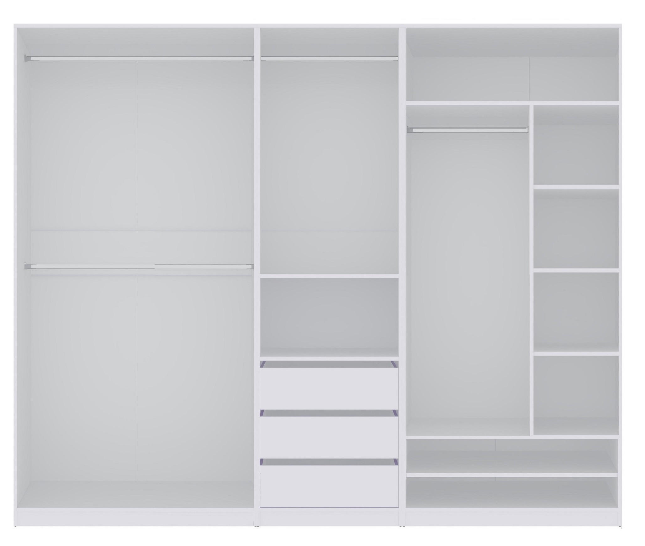 KLEIDERSCHRANK OFFEN TRES SET P/B WEIß 250/206/51 cm - Weiß, Holzwerkstoff (250/206/51cm) - Marmex Möbel