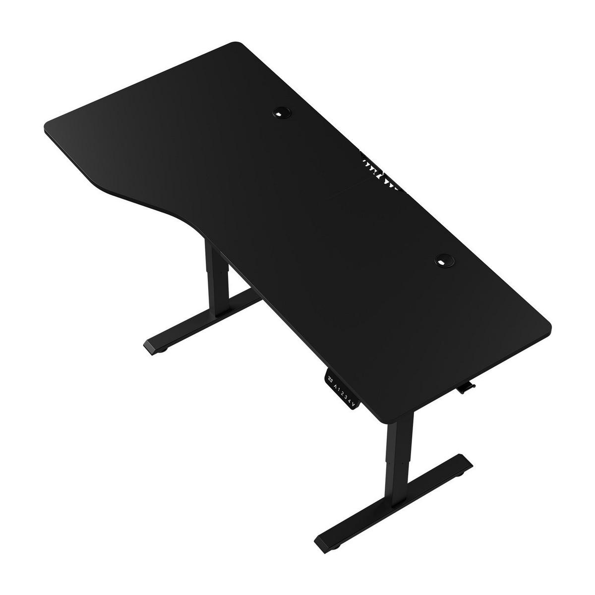 SCHREIBTISCH Office Stand schwarz 160x75 cm höhenverstellbar - Schwarz, Holz (60/160/117cm) - Juskys