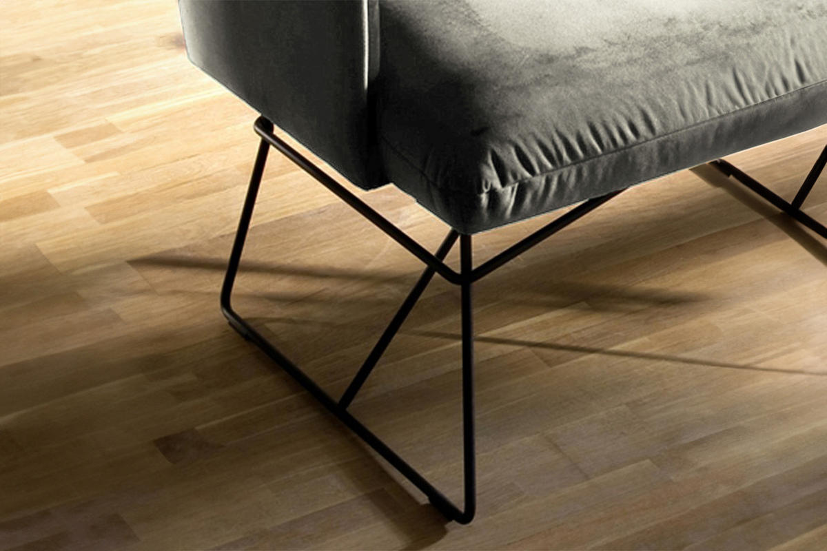 ESSZIMMERBANK CHARME Silber Velvet - Silberfarben, Textil (246/85/68cm) - KAWOLA