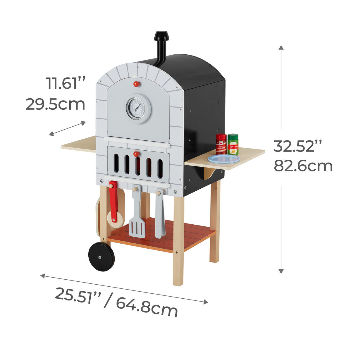 KINDERKÜCHE PIZZAOFEN Spielzeug, 83cm, Mehrfarbig - Multicolor, Holz (30/65/83cm) - Teamson Kids