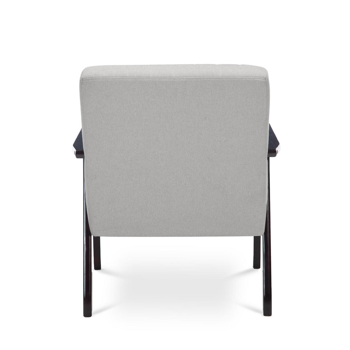 VINTAGE-HOLZSESSEL Erik aus grauem Stoff - Dunkelbraun/Hellgrau, Holz/Textil (65/75.5/75cm) - Sicaan