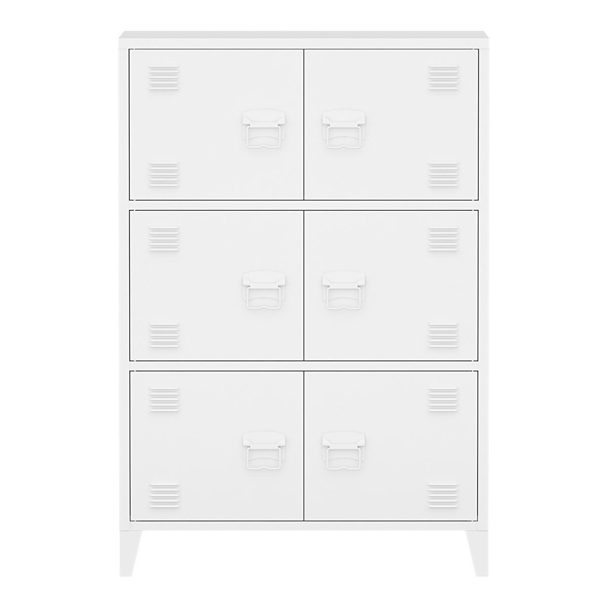 BÜROSCHRANK Hamina - Weiß, Metall (80/113/40cm) - [en.casa]