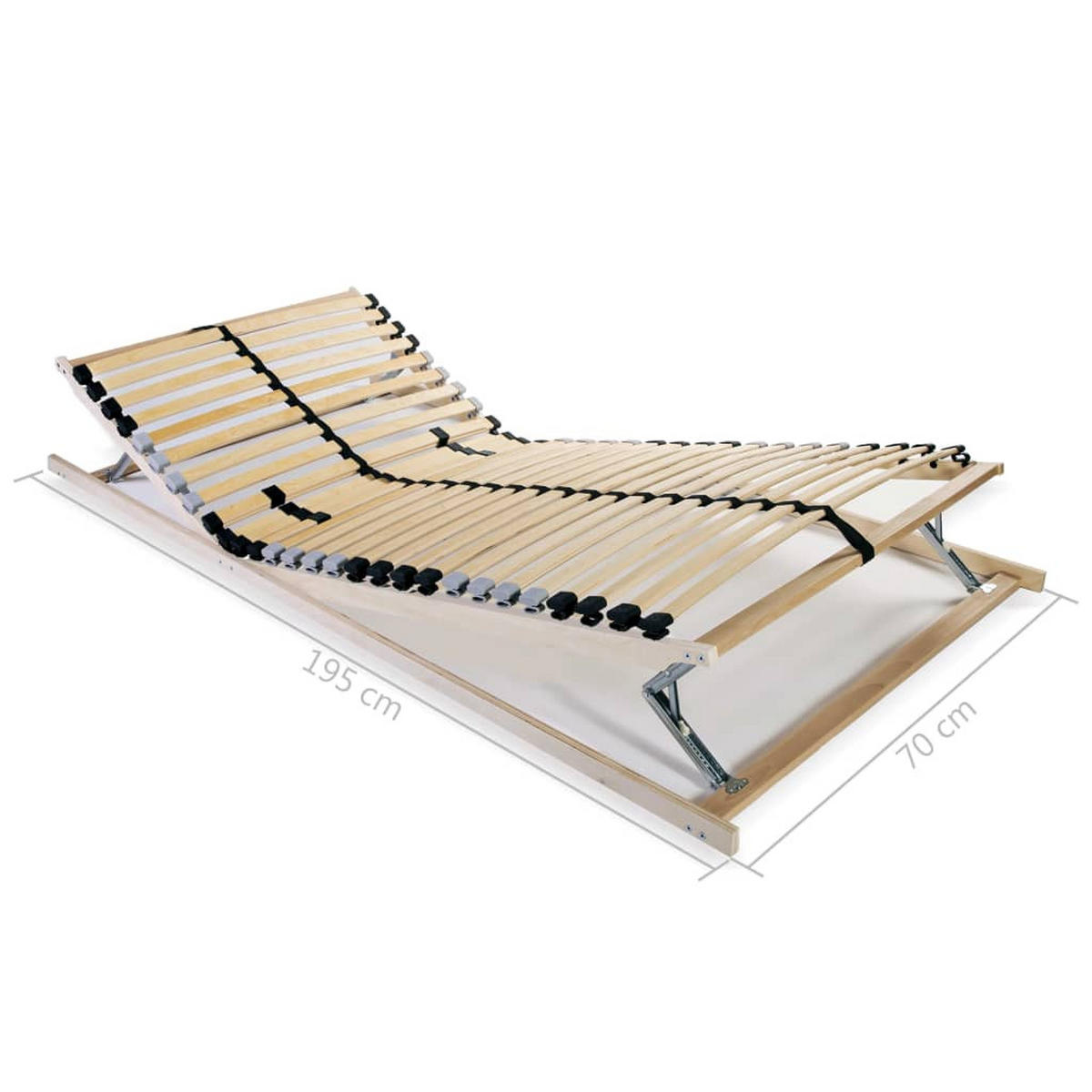 LATTENROST Mit 28 Latten 7 Zonen 70/200 Cm - Braun, Holz (70/200cm) - vidaXL