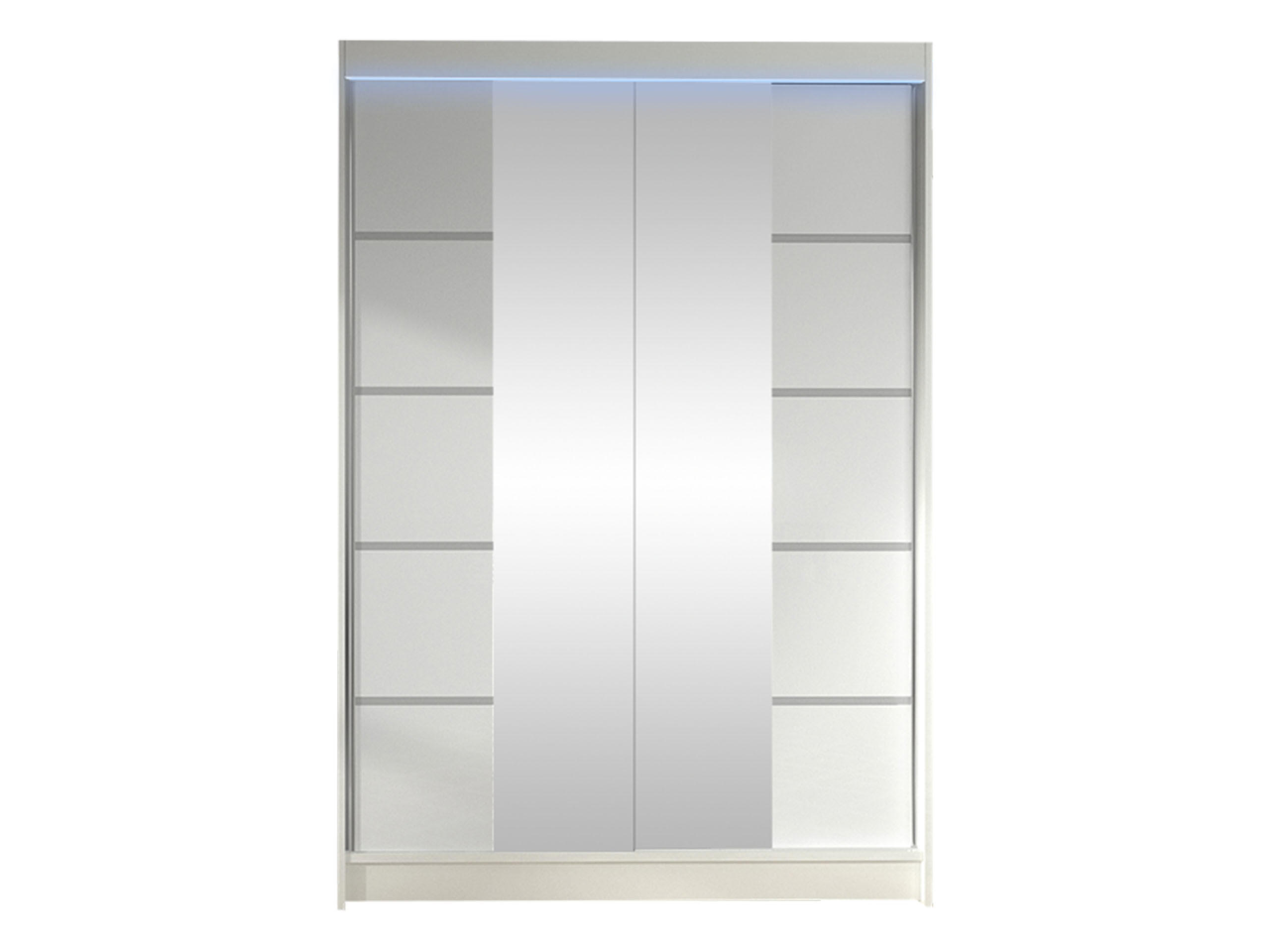 SCHWEBETÜRENSCHRANK Lino V mit RGB LED Beleuchtung - Weiß, Holzwerkstoff/Metall (120/200/58cm) - MIRJAN24