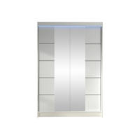 SCHWEBETÜRENSCHRANK Lino V mit RGB LED Beleuchtung - Weiß, Holzwerkstoff/Metall (120/200/58cm) - MIRJAN24