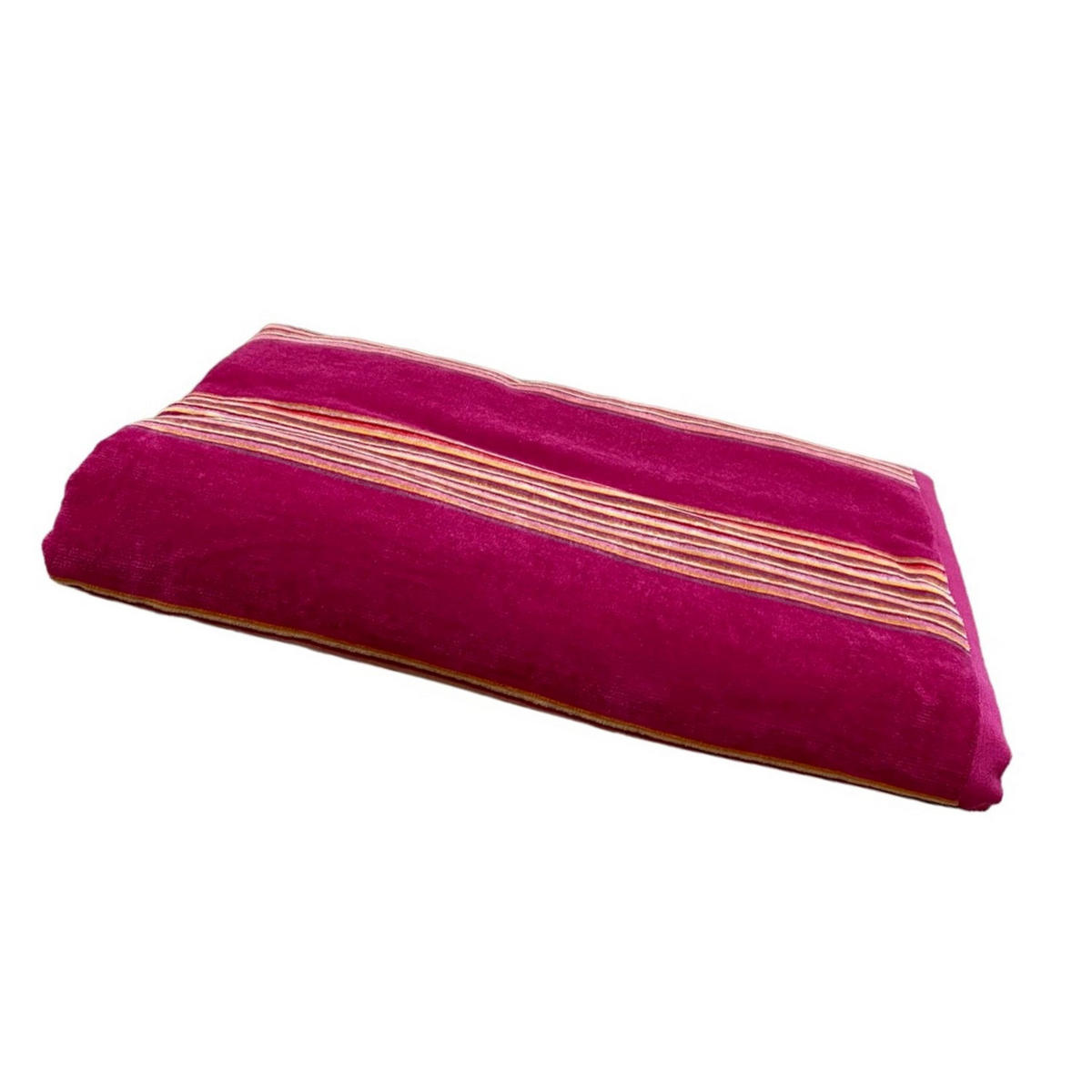 STRANDTUCH Frottee Velours Jacquard Milonga Fuchsia 140x180 400g/m² - Pink, Textil (140/180cm) - LE COMPTOIR DE LA PLAGE