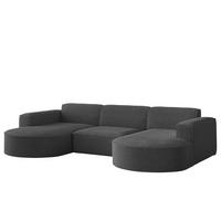 WOHNLANDSCHAFT Palma In Ascot - Graphitfarben, Holzwerkstoff/Textil (299/78/165cm) - Fun Möbel