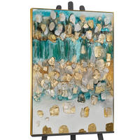 GEMÄLDE Rhythmus der Unendlichkeit Schattenfugenrahmen Gold 140x100 cm - Goldfarben, Holz (140/100cm) - YS-art gallery