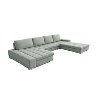 WOHNLANDSCHAFT VERONA U-Form mit Schlaffunktion, Bettkasten und Wellenfederung – Großzügiges Ecksofa 387 cm - Mintgrün, Kunststoff (387/85/213cm) - Wohnideebilder