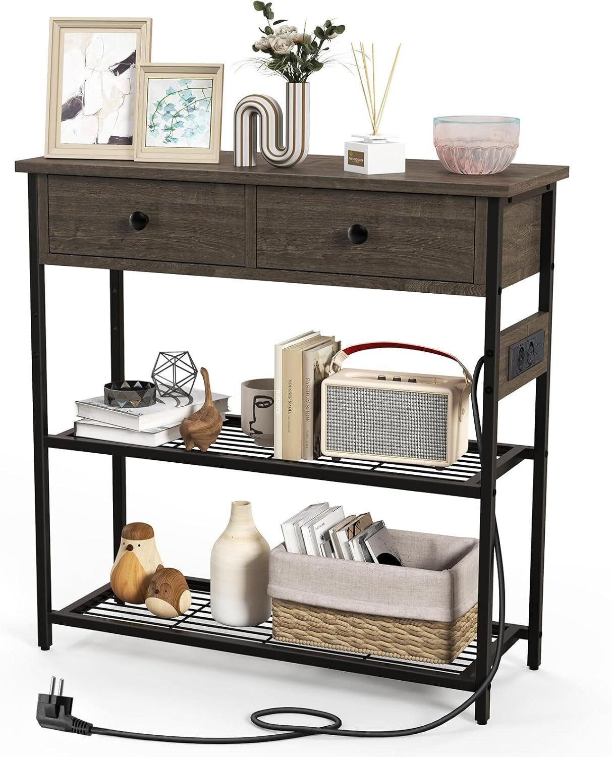 KONSOLENTISCH 81cm Grau - Grau, Holz (81/30/81cm) - COSTWAY
