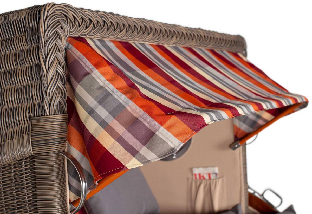 STRANDKORB 2-Sitzer Düne Mahagoni 584 - Rot/Braun, Holz (125/170/80cm) - Mr. Deko