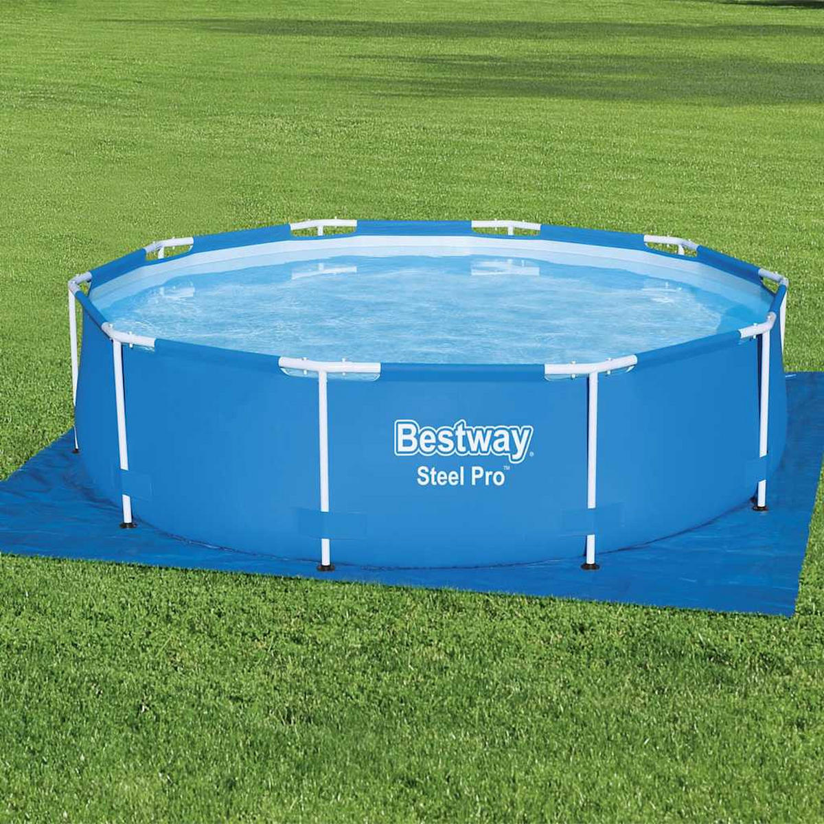 POOL-BODENPLANE BESTWAY Flowclear 335/335 Cm - Blau, Kunststoff (3/335cm) - Bestway