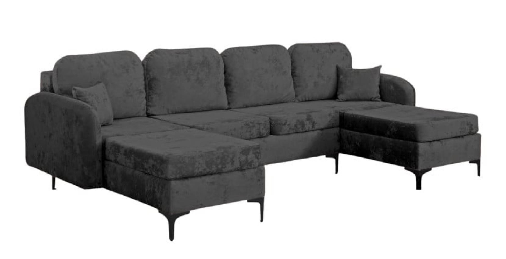ECKSOFA Grafit VENI U Groß - Graphitfarben, Textil (294/172cm) - Sepro Meble