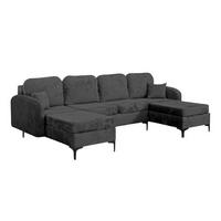 ECKSOFA Grafit VENI U Groß - Graphitfarben, Textil (294/172cm) - Sepro Meble